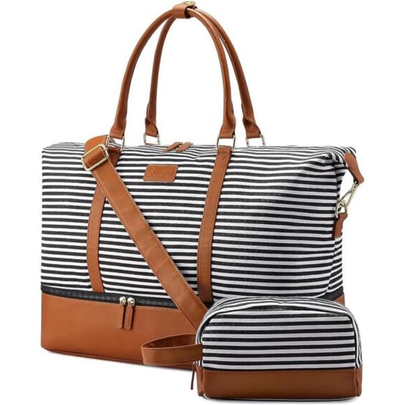 Weekender Bags for Women Canvas Travel Duffel Bags with Shoe Compartment - Picture 1 of 6